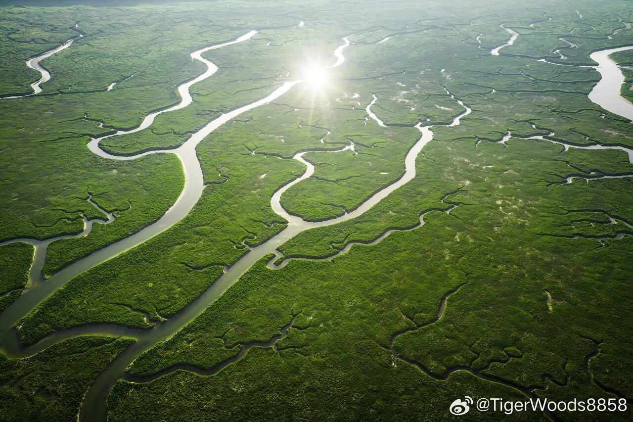 航拍诺曼底湿地 