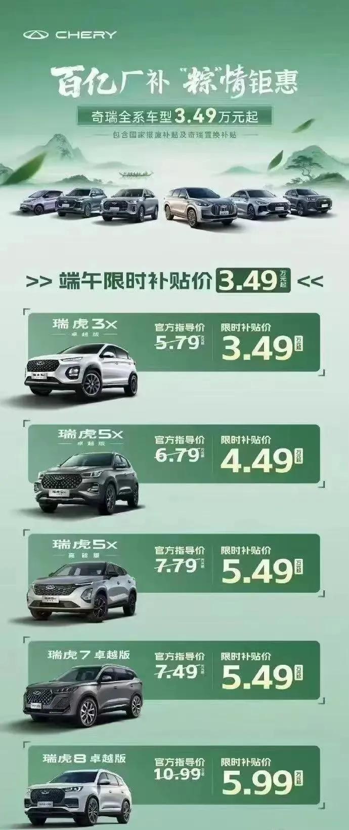 奇瑞也出手了，小型SUV3.49万起，这是跟比亚迪一起掀桌子啊。就连热门的中型S