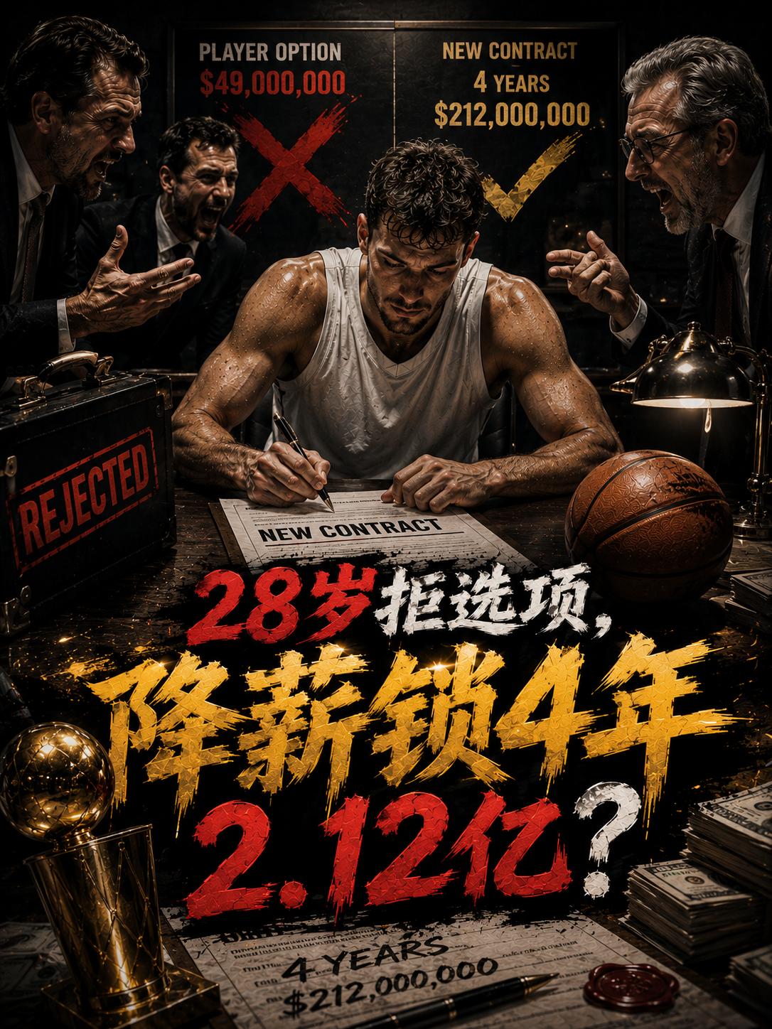 最终还真的选择降薪签长约，但对于这名28岁的后卫来说，依旧是稳赚不赔的。毕竟他与