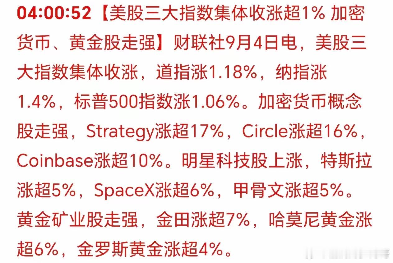 美国三大股指集体上涨！一个鸽派发言，黄金、股市全面拉升！美联储的影响力一如既往！