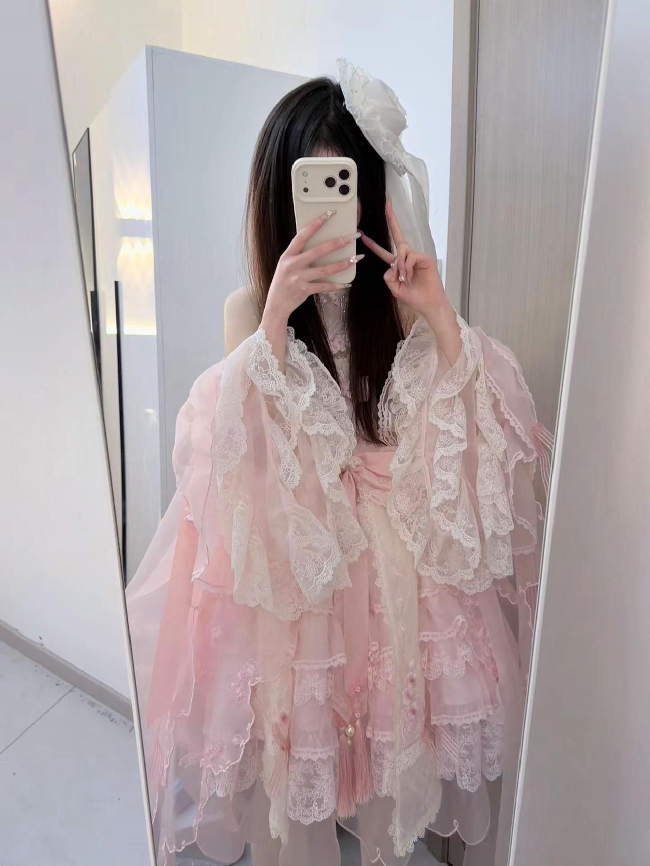 杏花微雨上身也好美！杏花微雨 中华风 洛丽塔 已成年