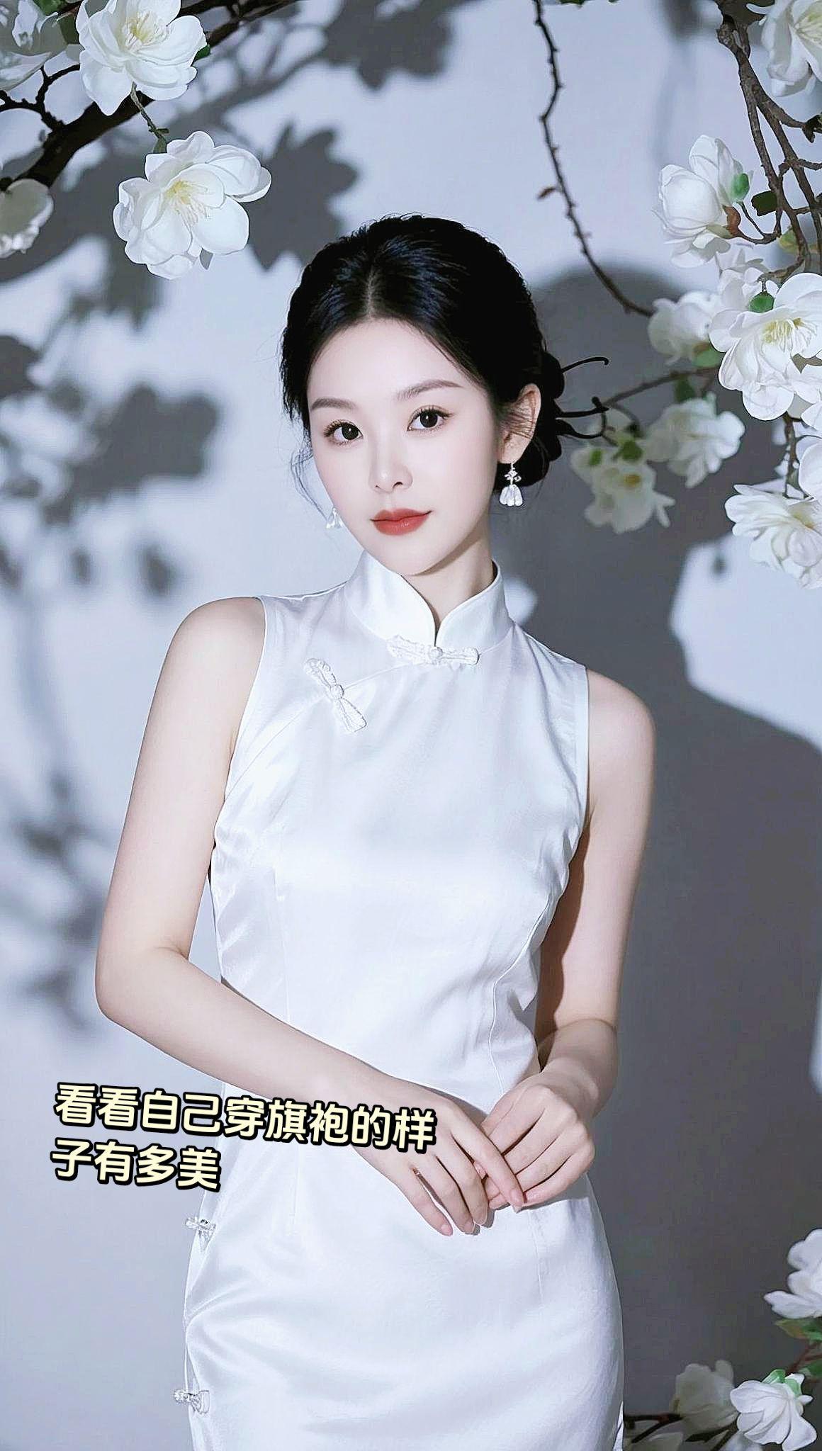 看看自己穿旗袍的气质是什么样子的！跟拍独白玩法训练营AI素雅旗袍写真 抖音ai创