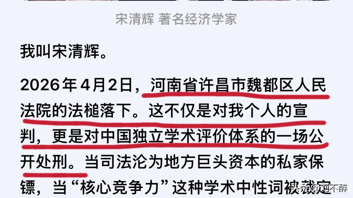 法槌落下！经济学家宋清辉怒了：“我绝不接受、不承认、不执行任何违宪的审判结果！”
