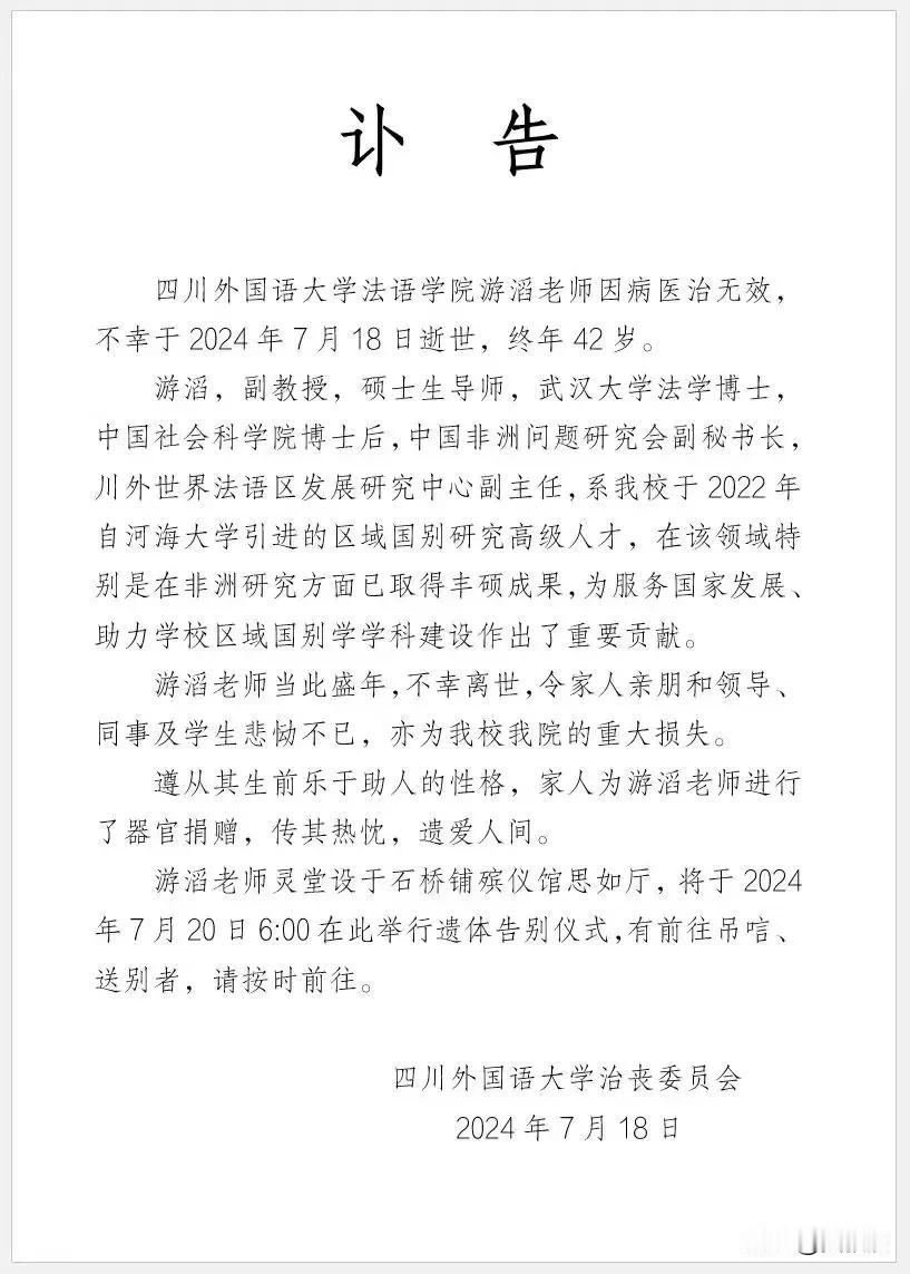 送别游滔教授[祈祷][祈祷][祈祷]
不过是大梦一场空，不过是孤影照惊鸿。
不过