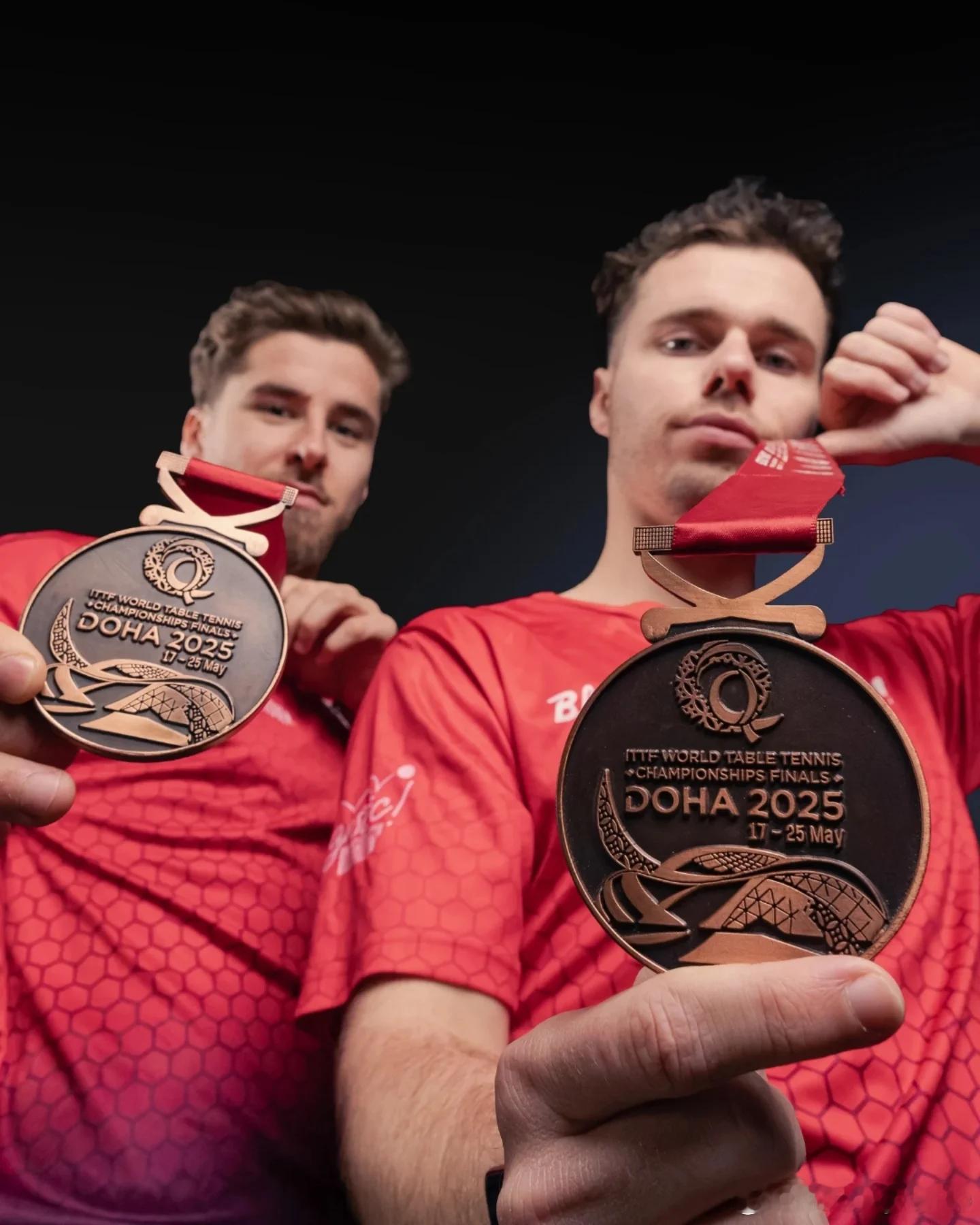 多哈世乒赛男双铜牌得主多尔/布尔拉萨德📷（cr:pongistic） 