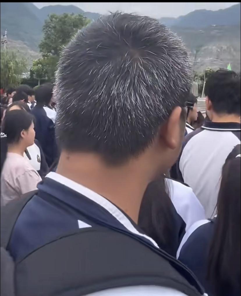 今日学校高考壮行仪式，目光落在班里几个18岁少年的后脑勺，明明18岁的年纪，却已