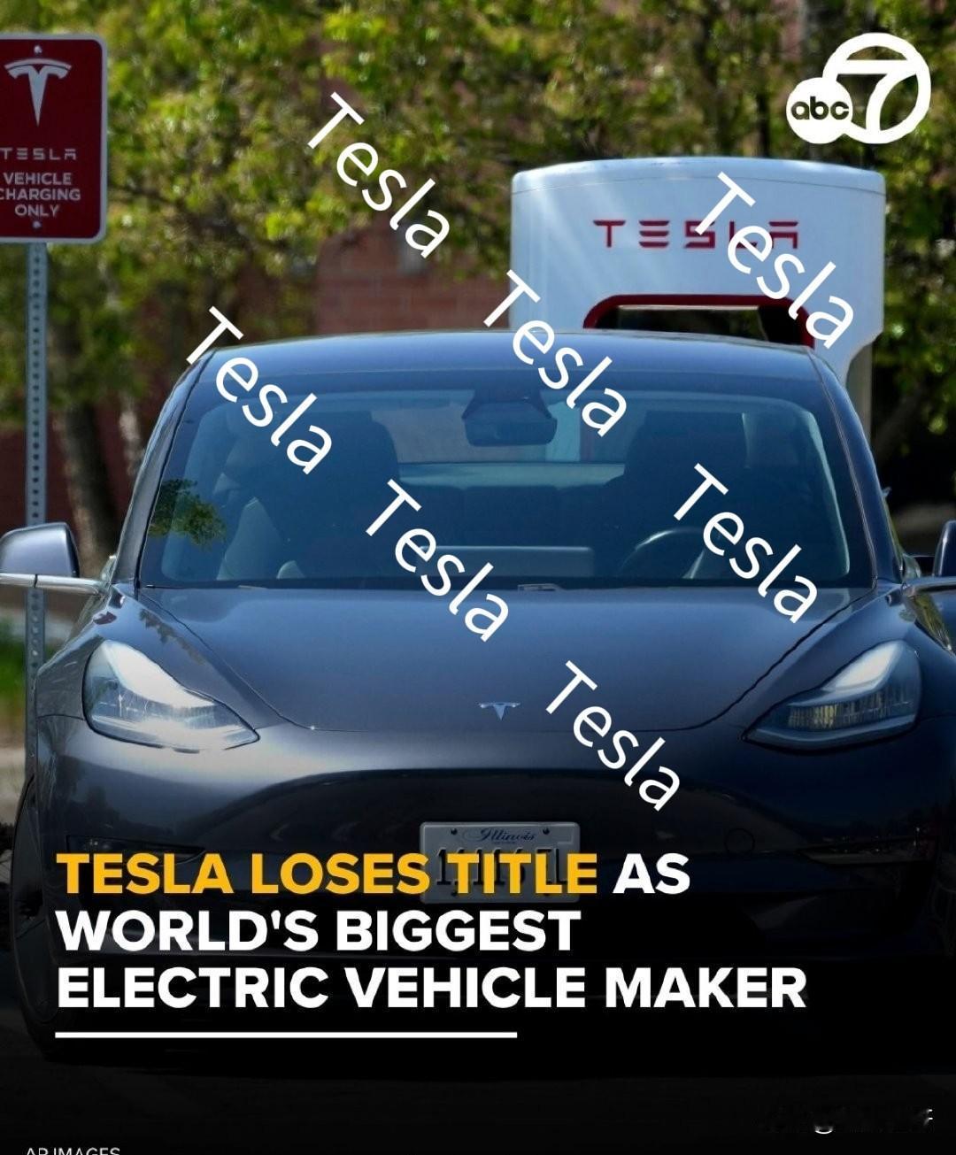 特斯拉销量下滑9%，连续两年下滑，失去了全球最畅销电动汽车🚘制造商的桂冠。
客