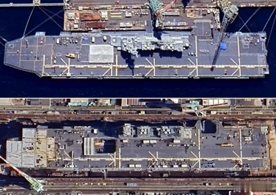 卫星图揭露日本驱逐舰航母化改造 美卫星图像曝日本“出云”号航母化改造新进展！梯形