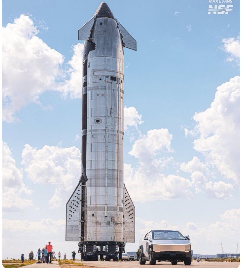 星舰38号由spaceX赛博卡车运送！