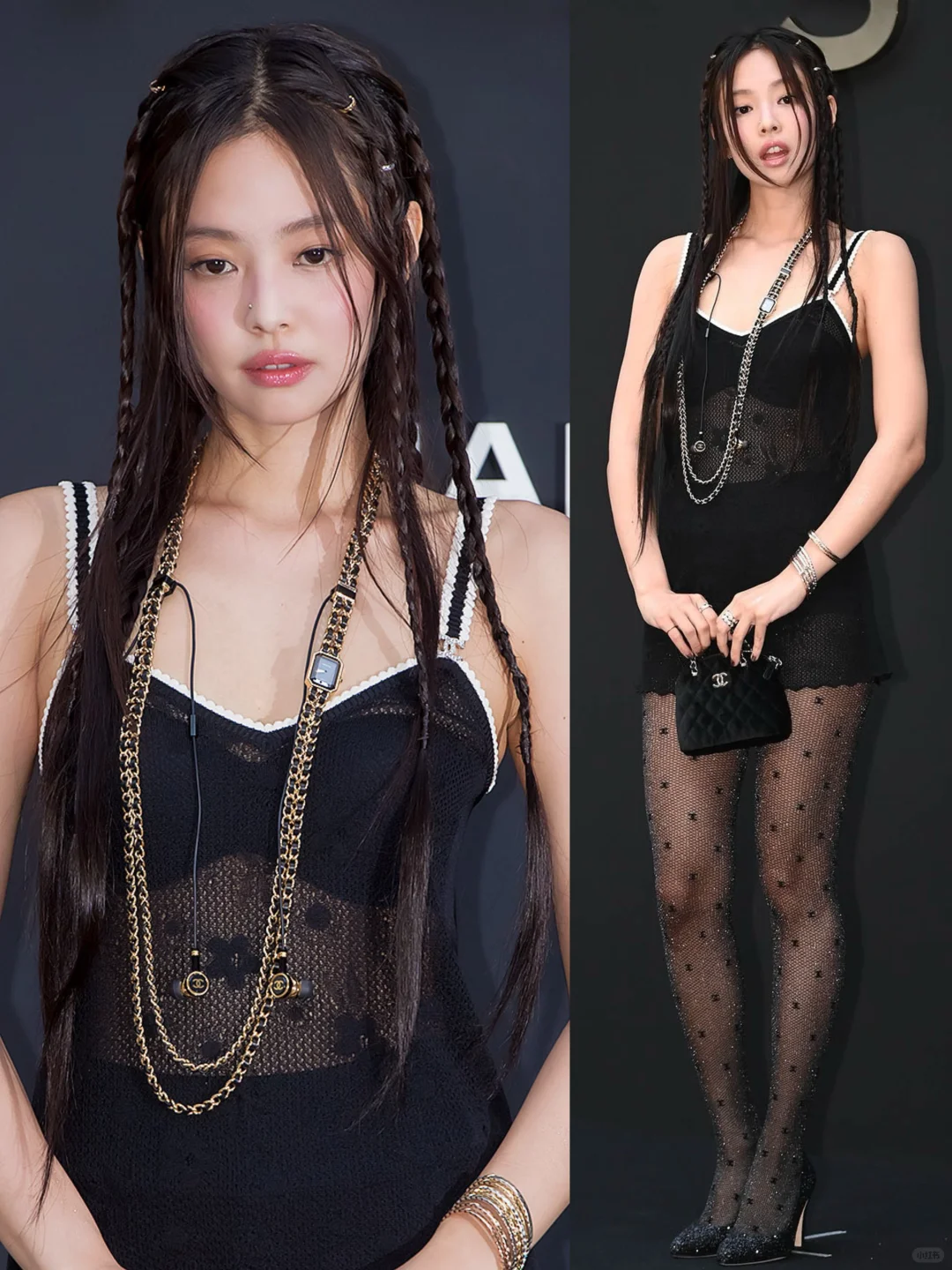 Jennie今日活动造型，妮戴了鼻钉啊！！
