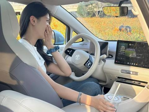这一带内饰挺讨喜，关键还能防晒，这一点上比上一代MG4 EV好太多了人，发现MG