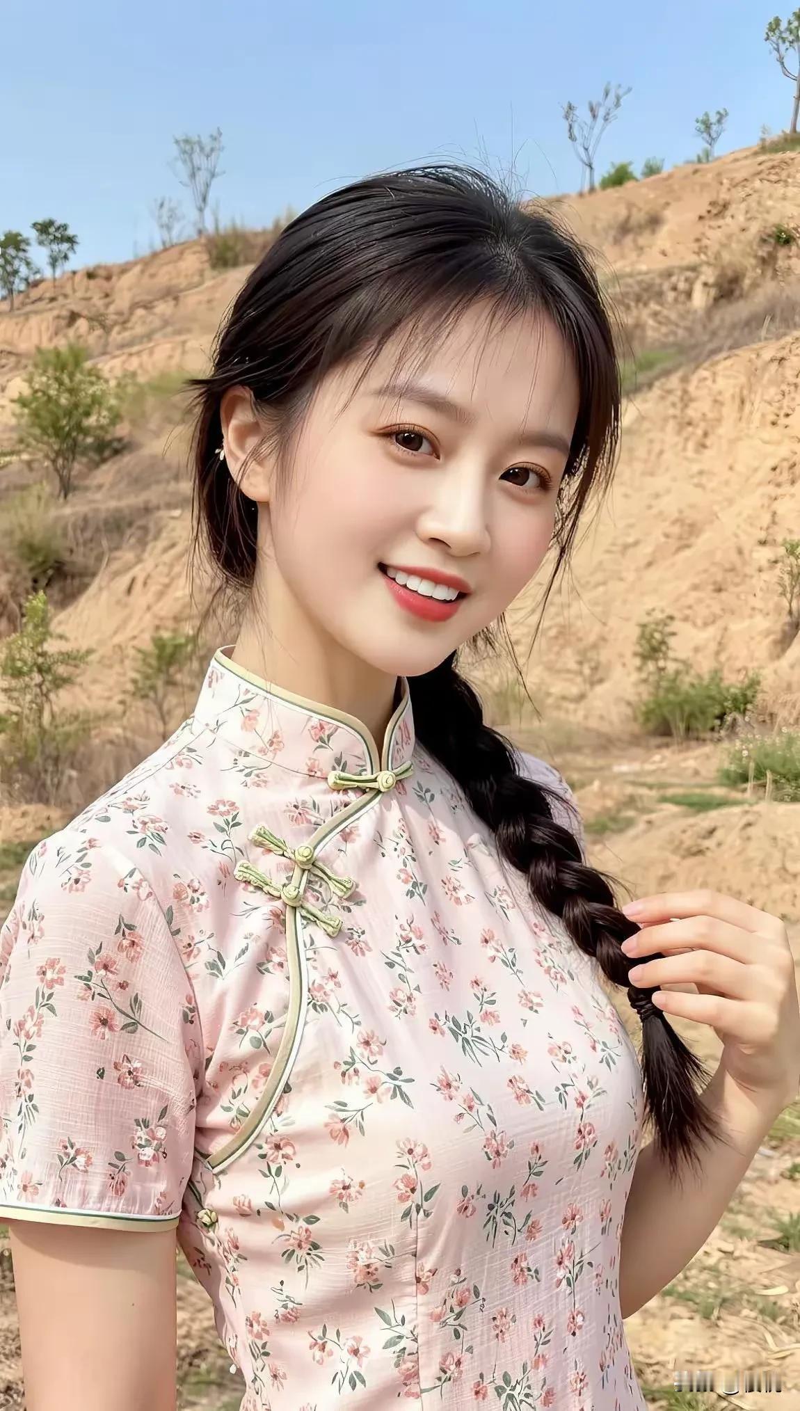 村    花
她是山野间最动人的那朵花，
是泥土里长出的玫瑰，
带着露珠与芬芳。