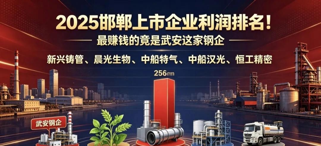 2025邯郸上市企业利润排名！最赚钱的居然是武安这家钢企
 都说这两年钢铁行情一