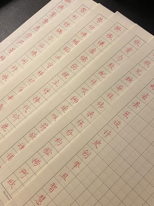 作业：每天练字打卡～小学生生字