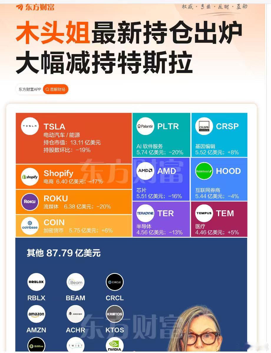 木头姐最新持仓 