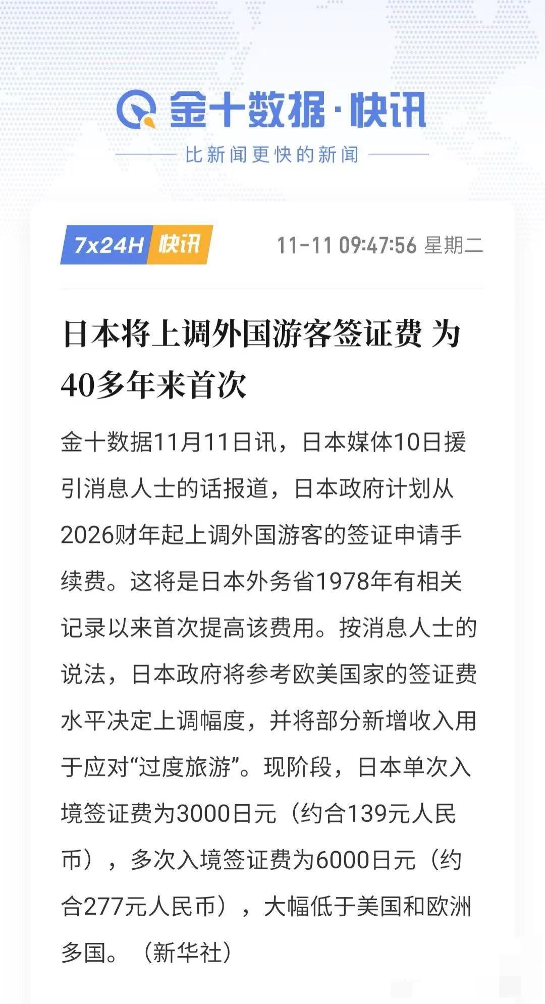 日本40年首次上调外国游客签证费啦。

那旅行社递签还有啥意义，反正钱日本国库都