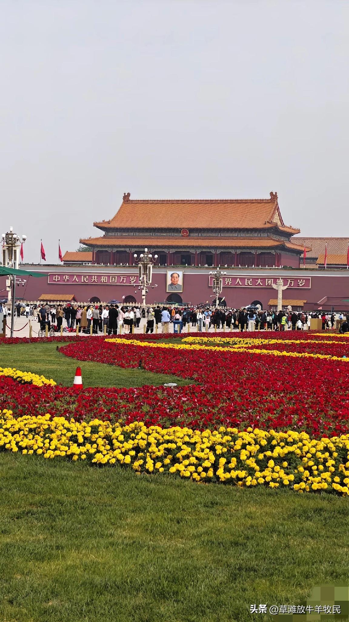 北京天安门新增绝美花坛！春季打卡必去，周末要挤爆
 
北京天安门广场的春季花卉布