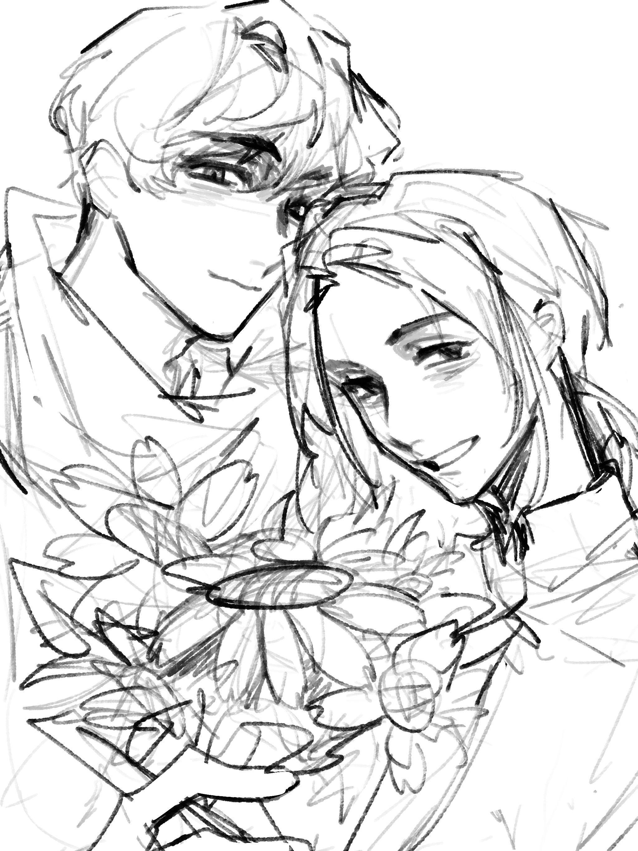 摸一下爸妈。希望这张能画完🤲不要再鸽了