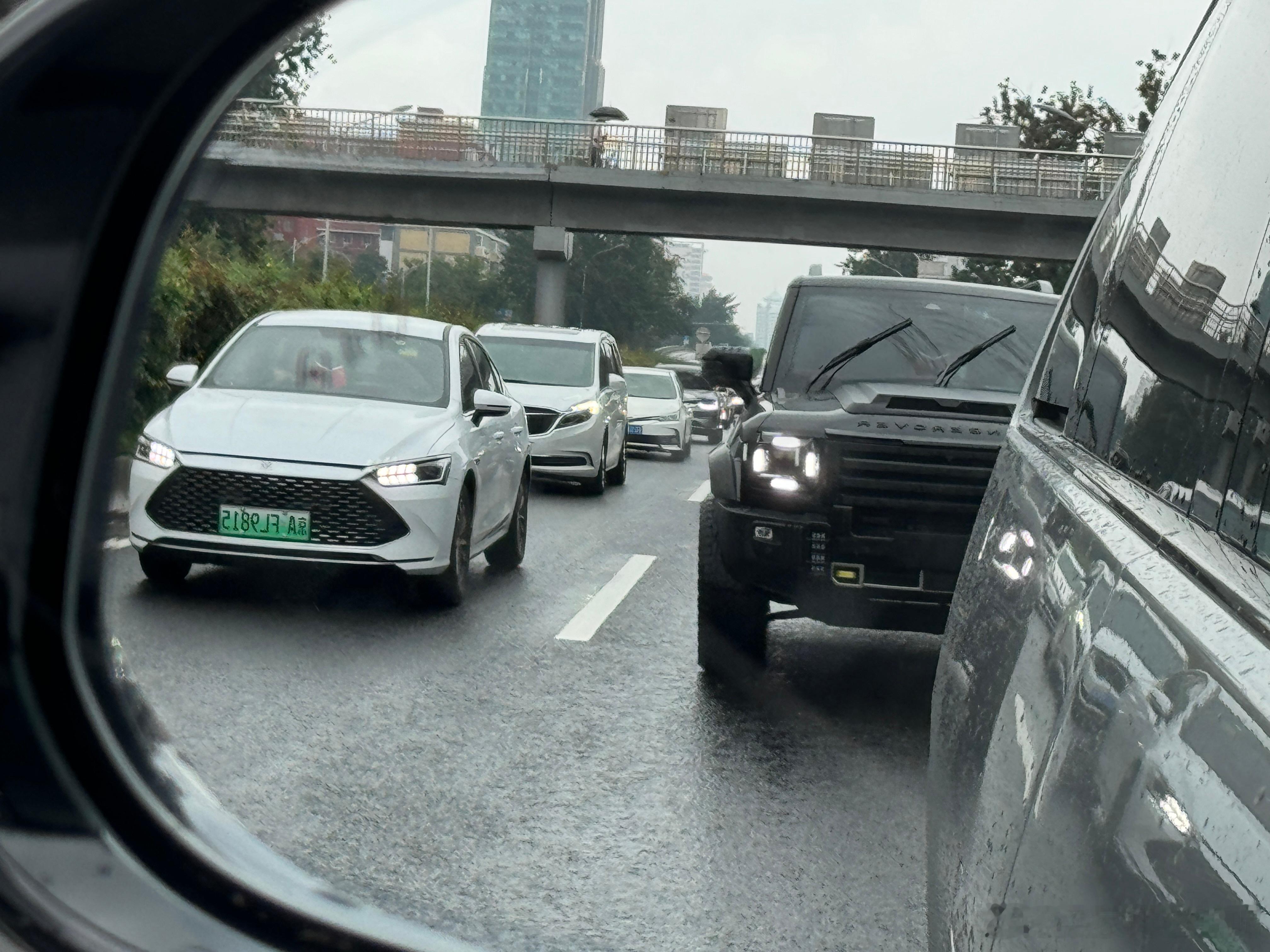后面还贴了个路虎标，你说这是图什么呢[笑cry] 还有咱们这轮子怎么改成内八字了
