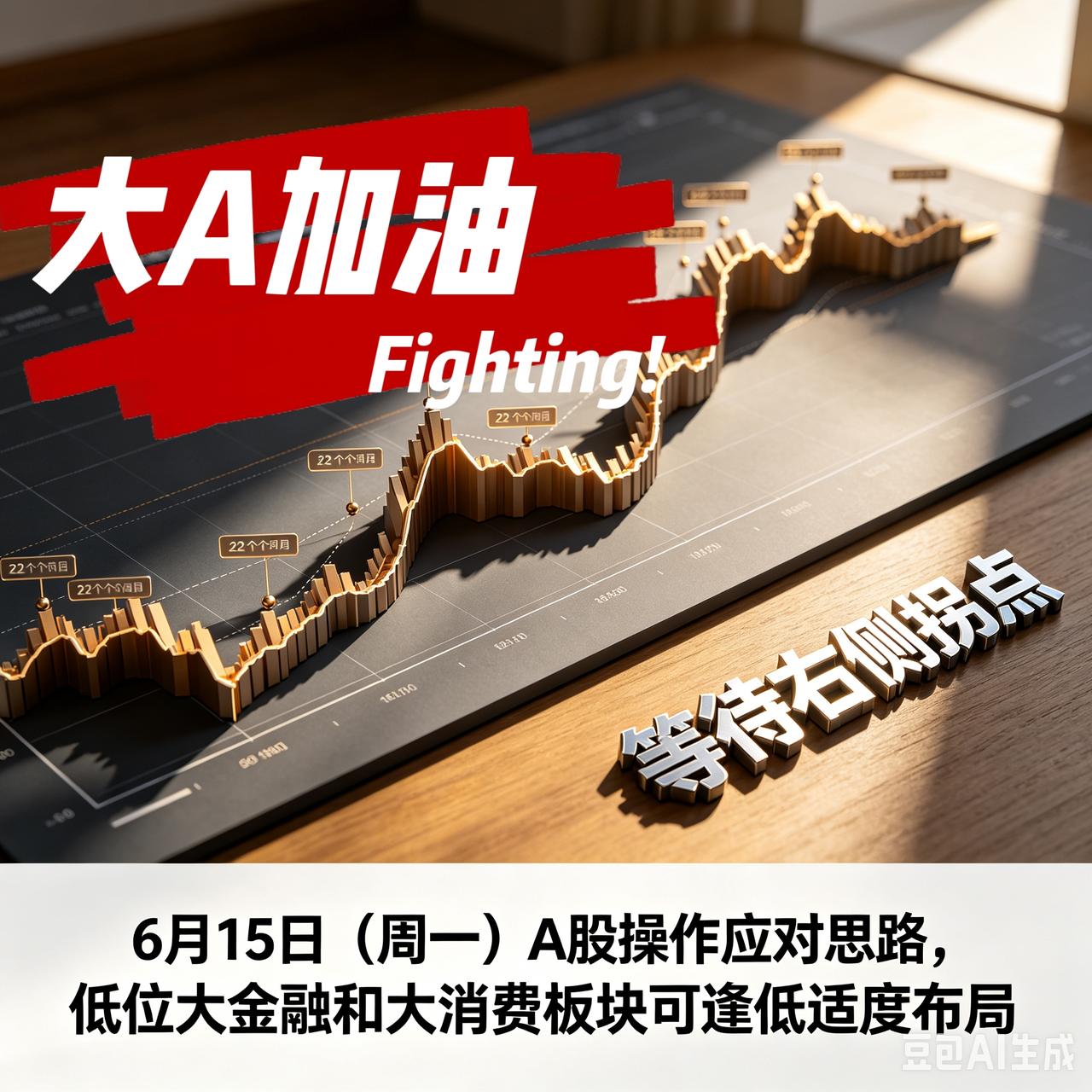 等待右侧拐点：结合大盘22个交易日的震荡调整走势，6月15日（周一）A股操作应对