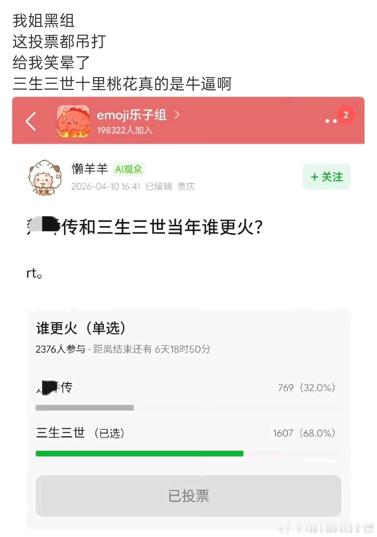 杨幂粉丝认为，三生三世比赵丽颖楚乔传更火 