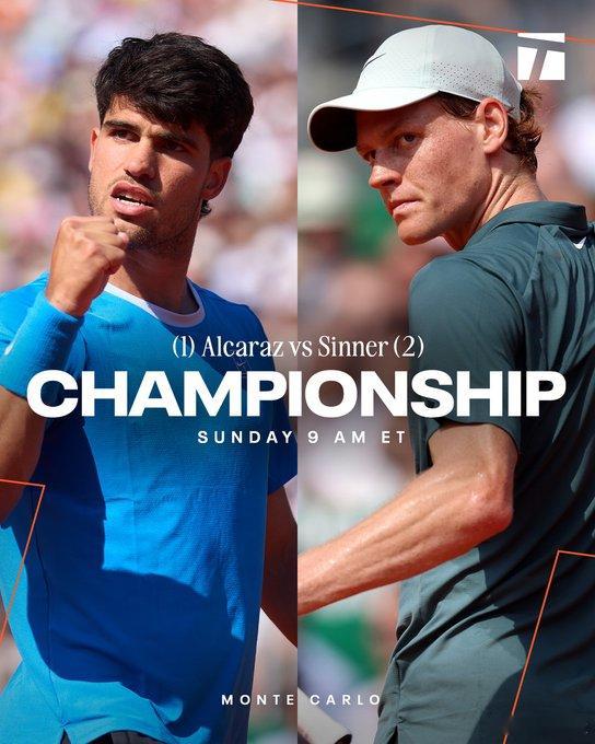 阿卡拉斯6-4,6-4标准比分击败瓦舍罗打进蒙特卡洛决赛本赛季首次辛纳，阿卡会师