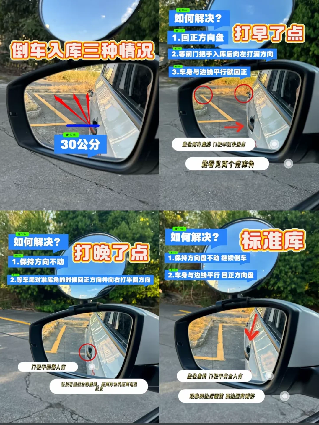 倒车入库这几种情况如何处理‼️