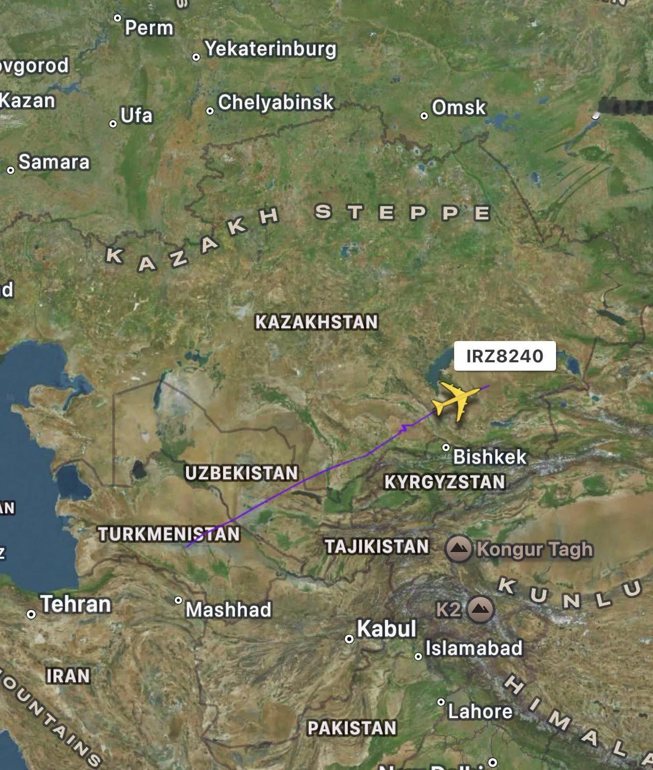 一架注册号为EP SIH的伊朗波音747货机正在飞往中国的途中，具体情况未知