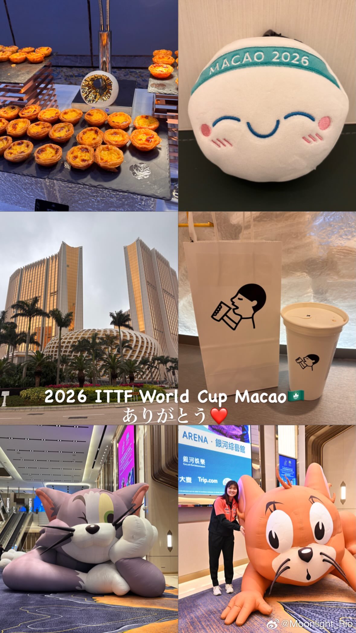 桥本帆乃香：2026国际乒联澳门世界杯🇲🇴谢谢❤️ 