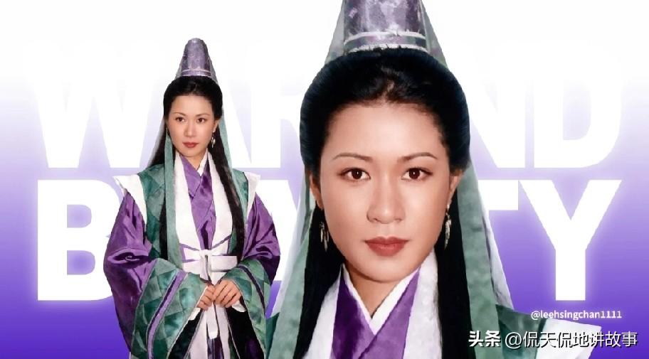 这版掌门风造型走的是紫色系，有点撞型灭绝师太，紫调本就容易显成熟，往佘诗曼身上一