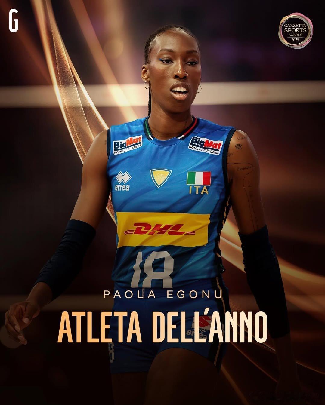 ⭐ 宝拉.埃格努当选意大利年度最佳运动员。 