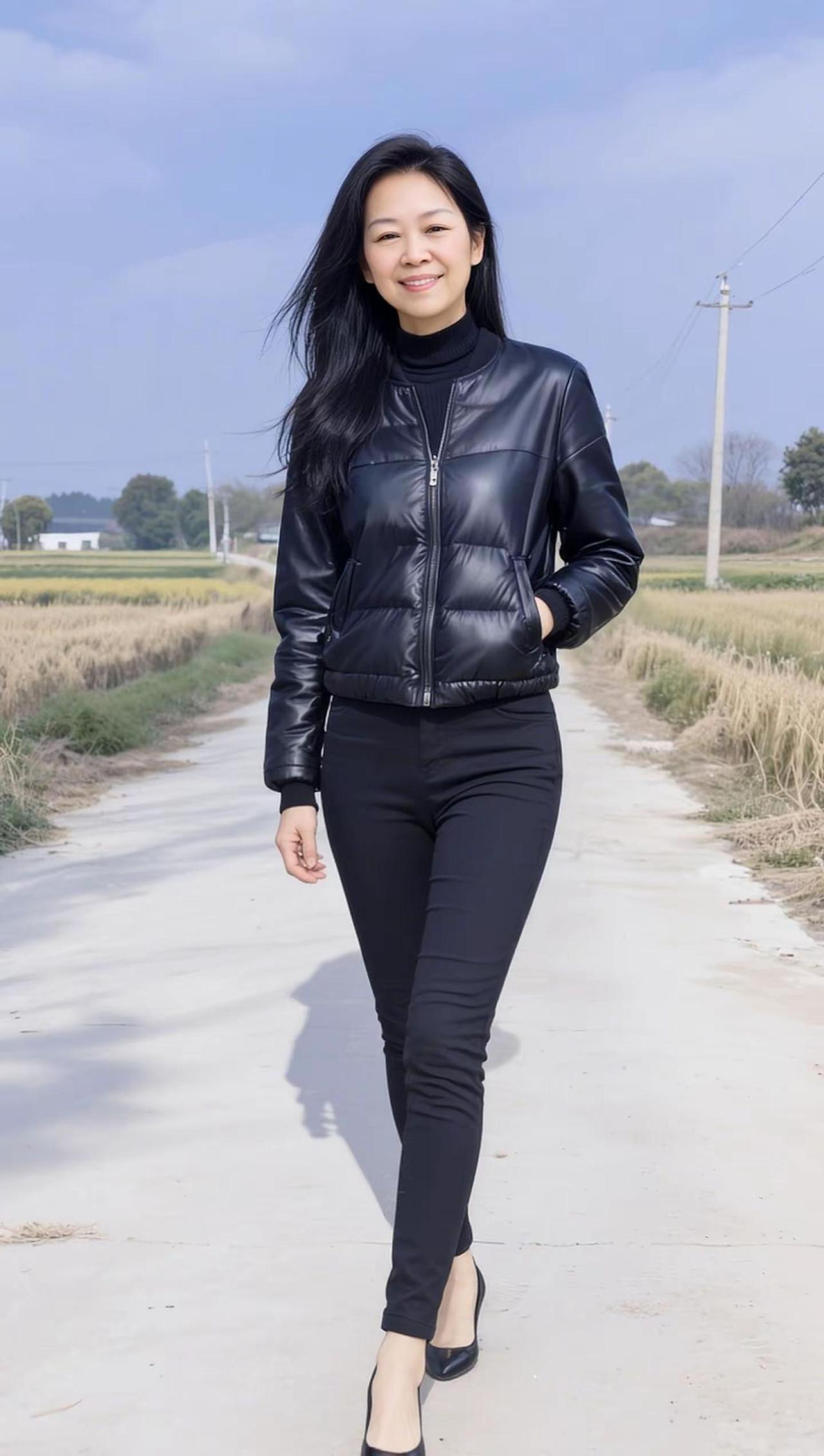 走在乡间小路上。