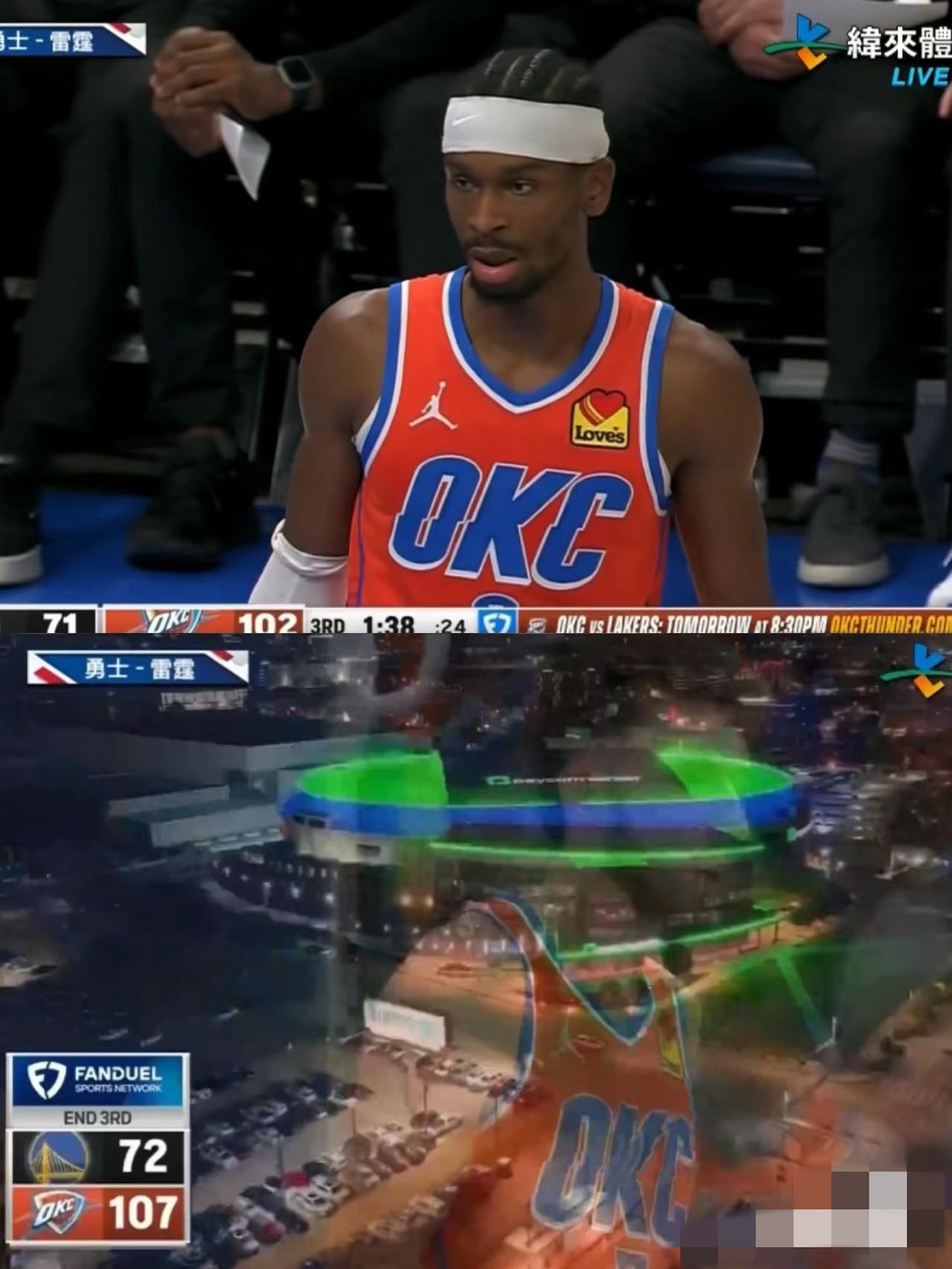 三节勇士雷霆落后35分…大人打小孩的比赛😭

全场被雷霆压着打，想过今天打不过