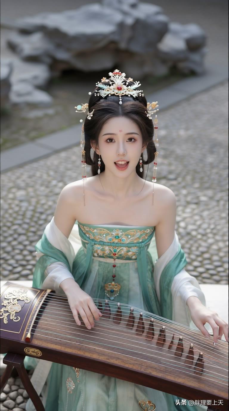 素手调弦，清音入云，疑是仙子落凡尘。美女人像群 高清美女 高雅气质美女 古风