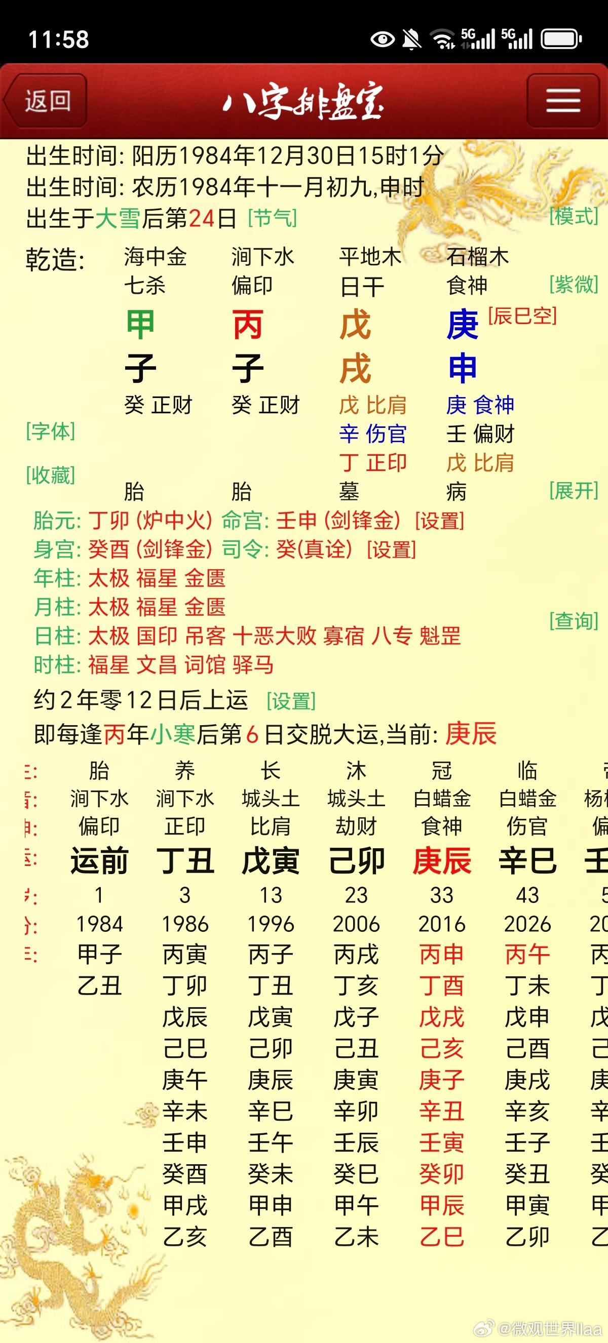 老师投稿篮球巨星詹姆斯八字 甲子丙子戊戌庚申  他自己采访亲口说1984年12月