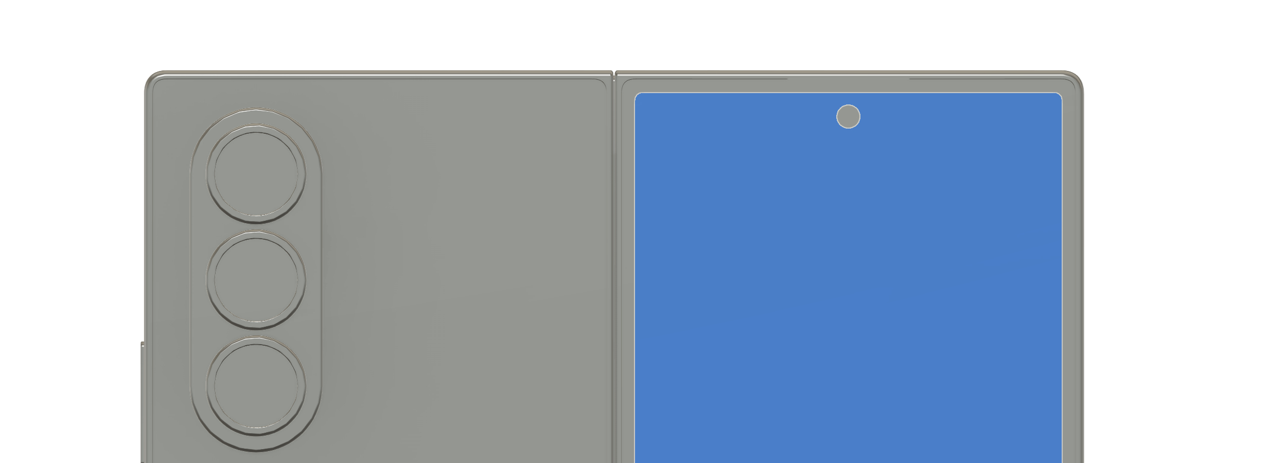 看到了三星Galaxy Z Fold8的图纸，这代一个匪夷所思的变化是前摄挖孔非