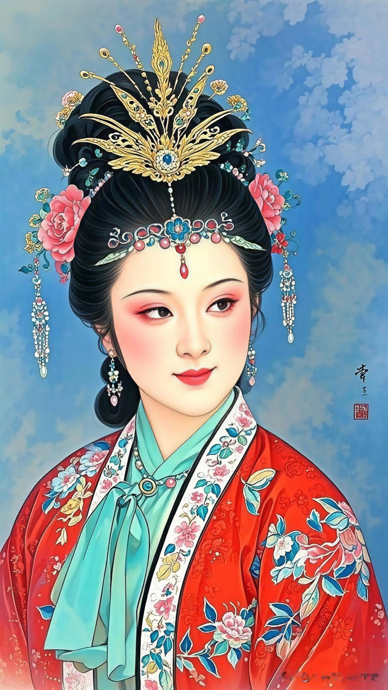 花钿美人，锦衣华裳。