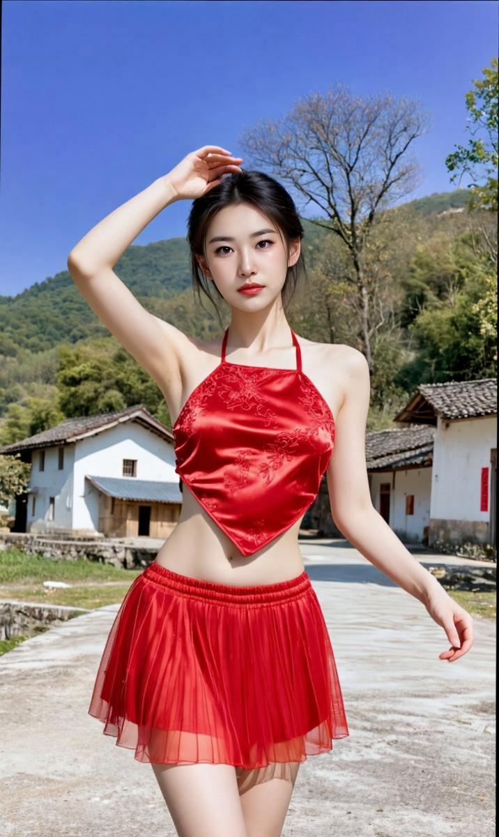 AI红绸肚兜纱裙照