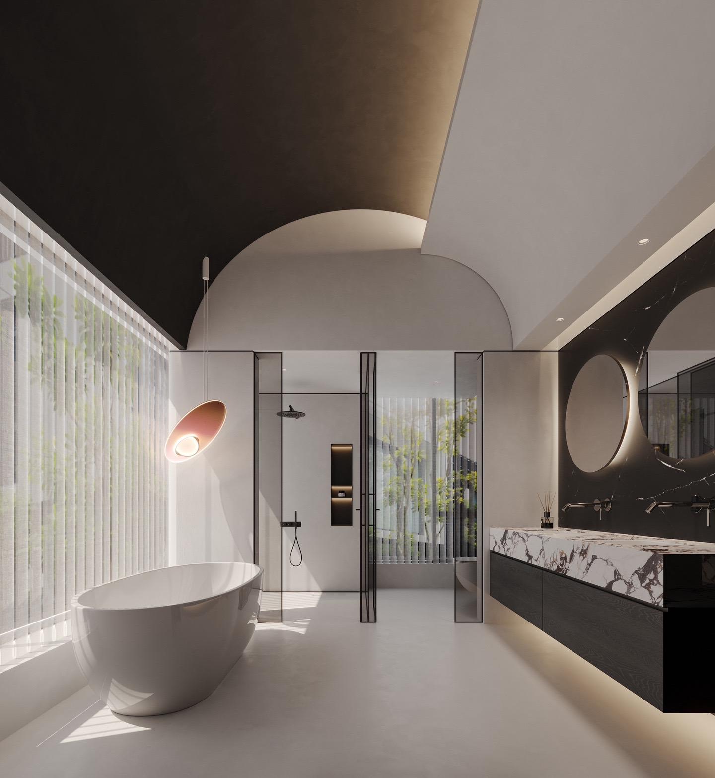 别墅卫生间、主卧设计。