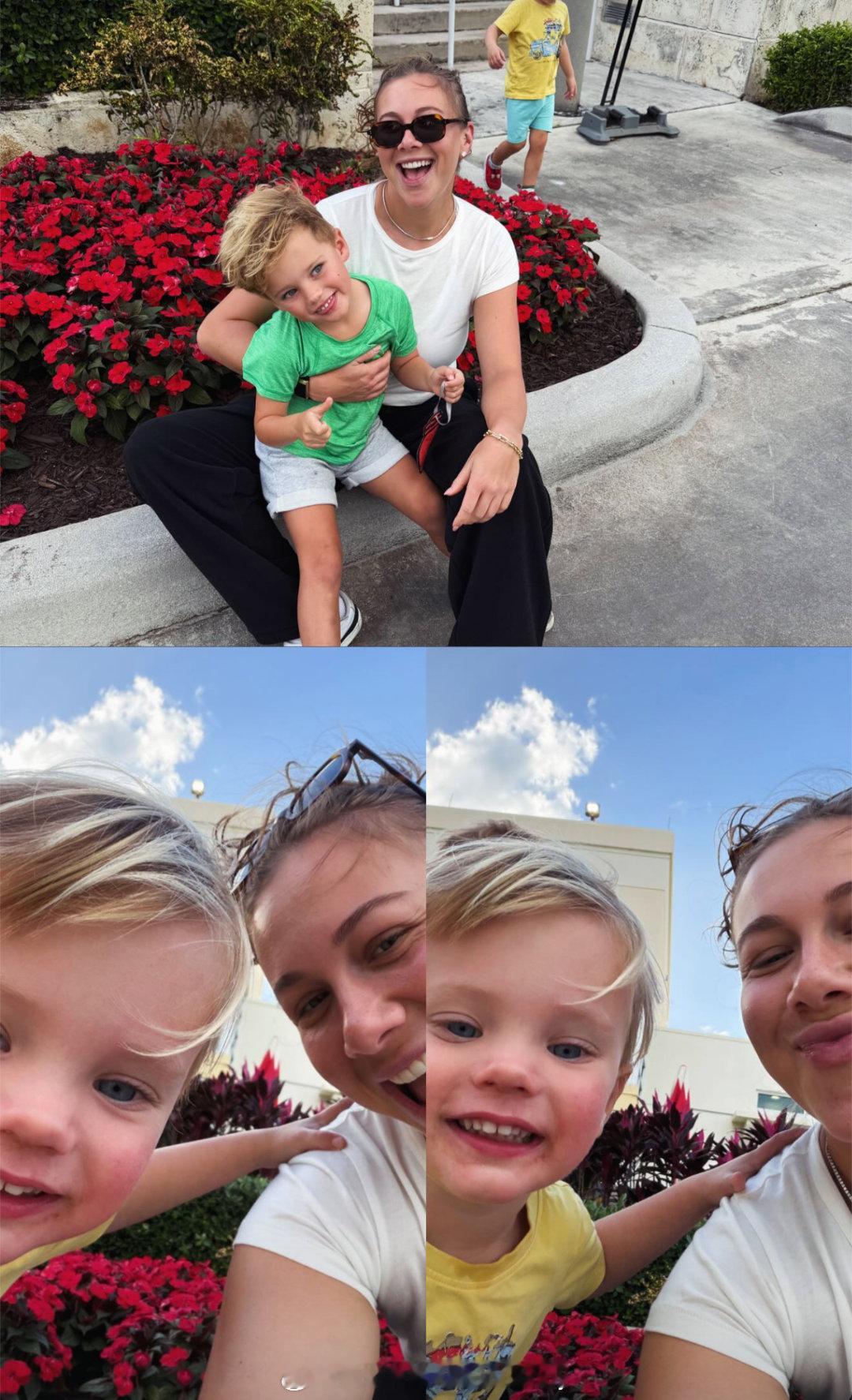 阿尼西莫娃休赛期顺便带一下娃网球talking大会网球