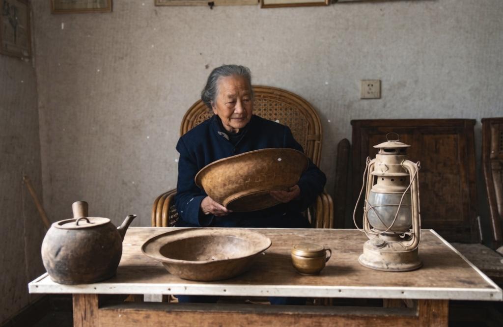 2008年，长征女红军、西路军妇女先锋团团长王泉媛已经95岁，她出神地抚摸着一个