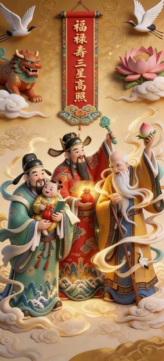 福禄寿，三星高照，接 