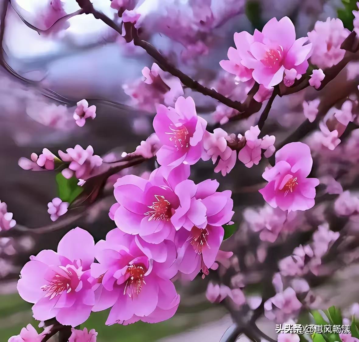 塞鸿秋·春色
满园春色香成阵，
桃腮染亮天边晕。
玉兰香透云外信，
海棠红溅胭脂