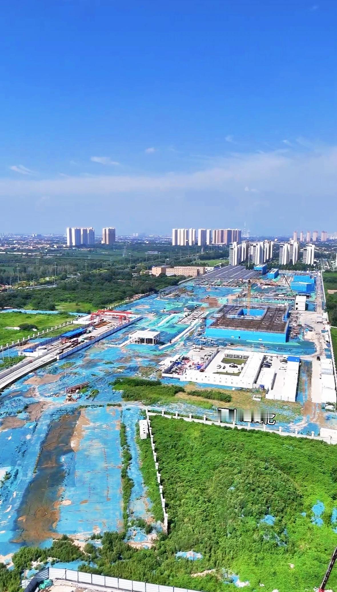 最新拍摄石家庄地铁6号线东佐车辆段，工程缓慢进行中石家庄 地铁 施工现场实拍