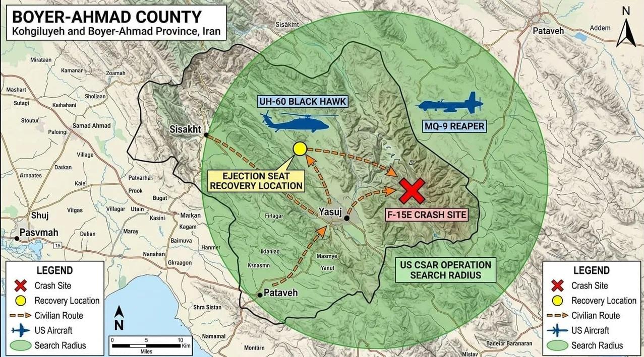 质疑涌现：美机坠落点与救援点相距数百公里，营救背后藏大猫腻？
 
美军成功救出F