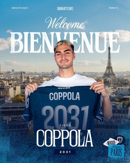 【官方】巴黎FC买断22岁的布莱顿后卫科波拉（Diego Coppola），据悉