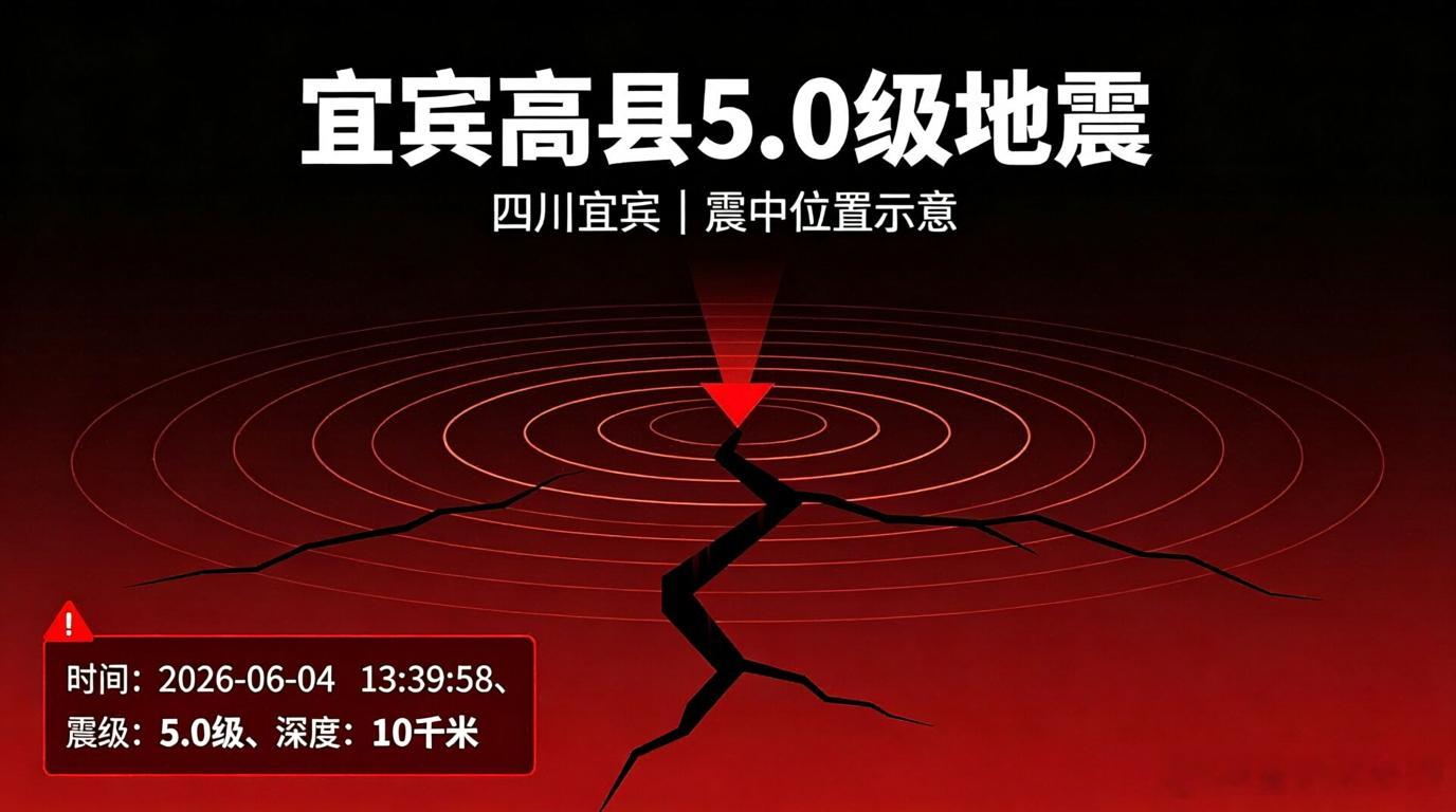 四川高县5.0级地震四川高县5.0级地震宜宾高县地震四川宜宾地震中国地震台网正式