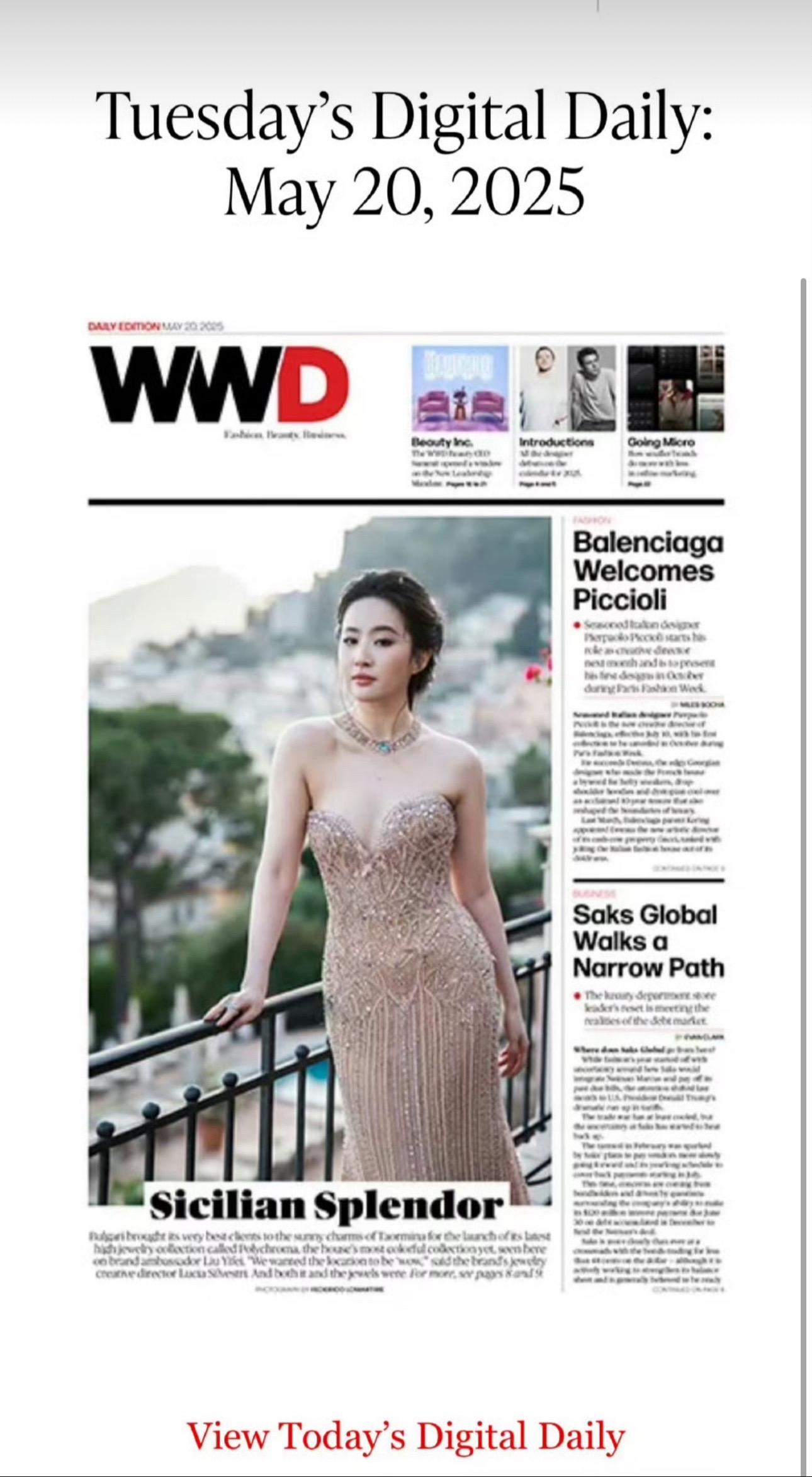 刘亦菲登世界时尚权威媒体《WWD》刘亦菲登世界时尚权威媒体《WWD》5...