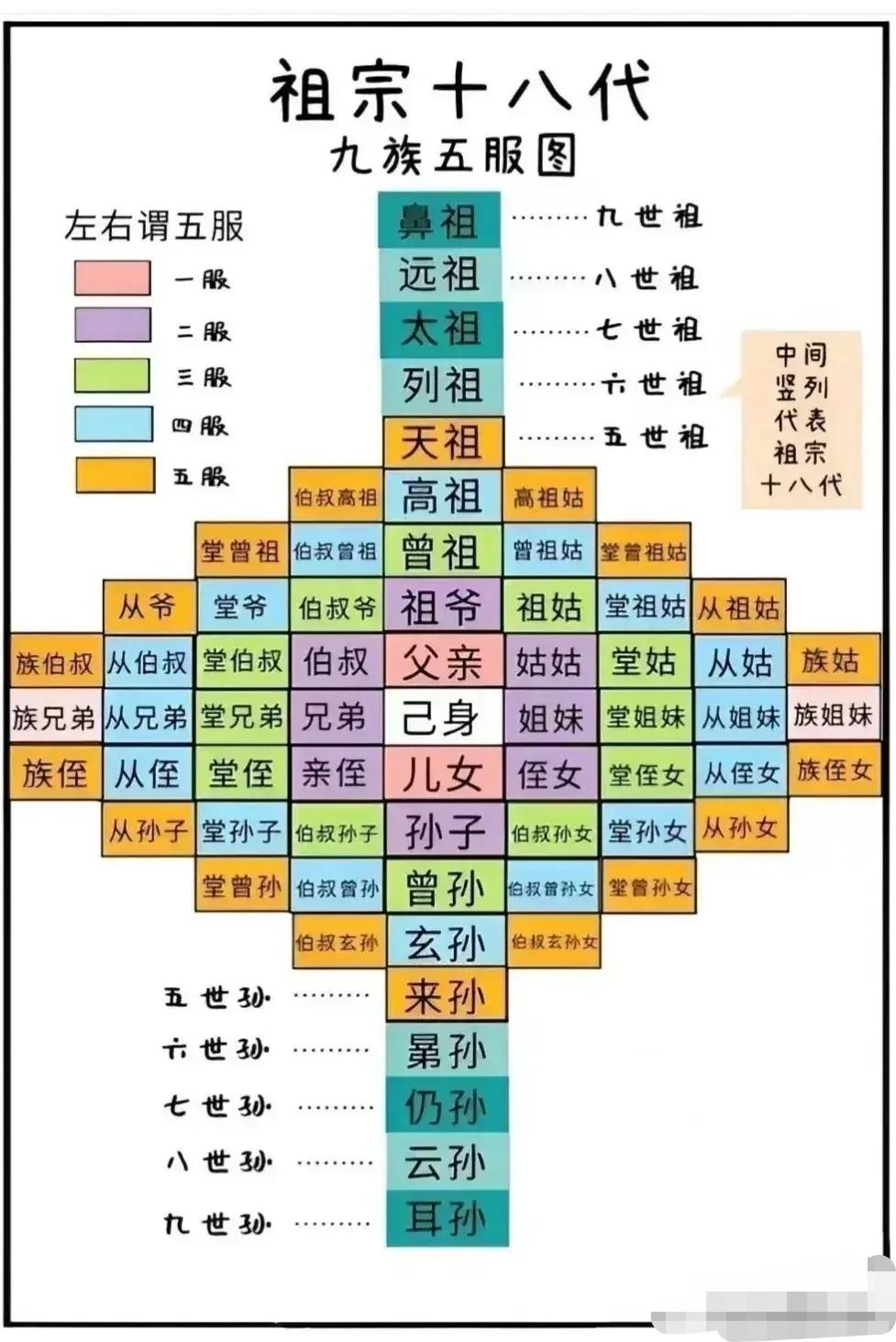 终于有人把祖宗十八代、九族五服整理全了！过年走亲戚再也不懵！
 
终于有人把祖宗