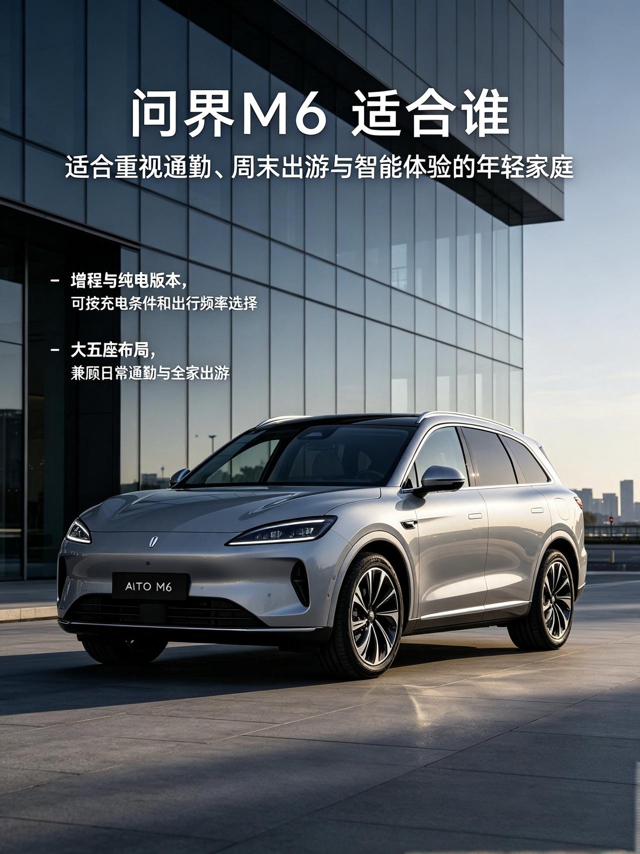 最近关注了一段时间问界M6，随便唠唠我的真实感受。
作为一台大五座SUV，它的车